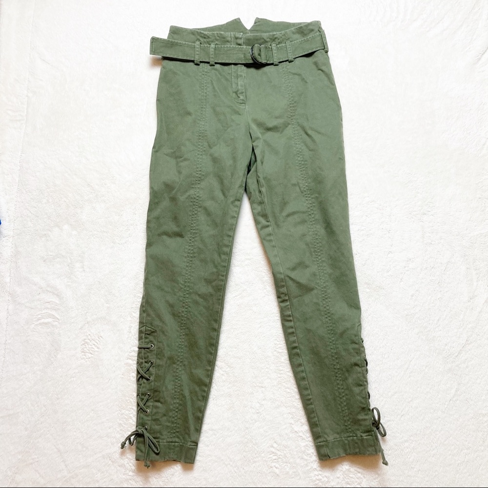 Scripted High rise cropped green Pants sz 6